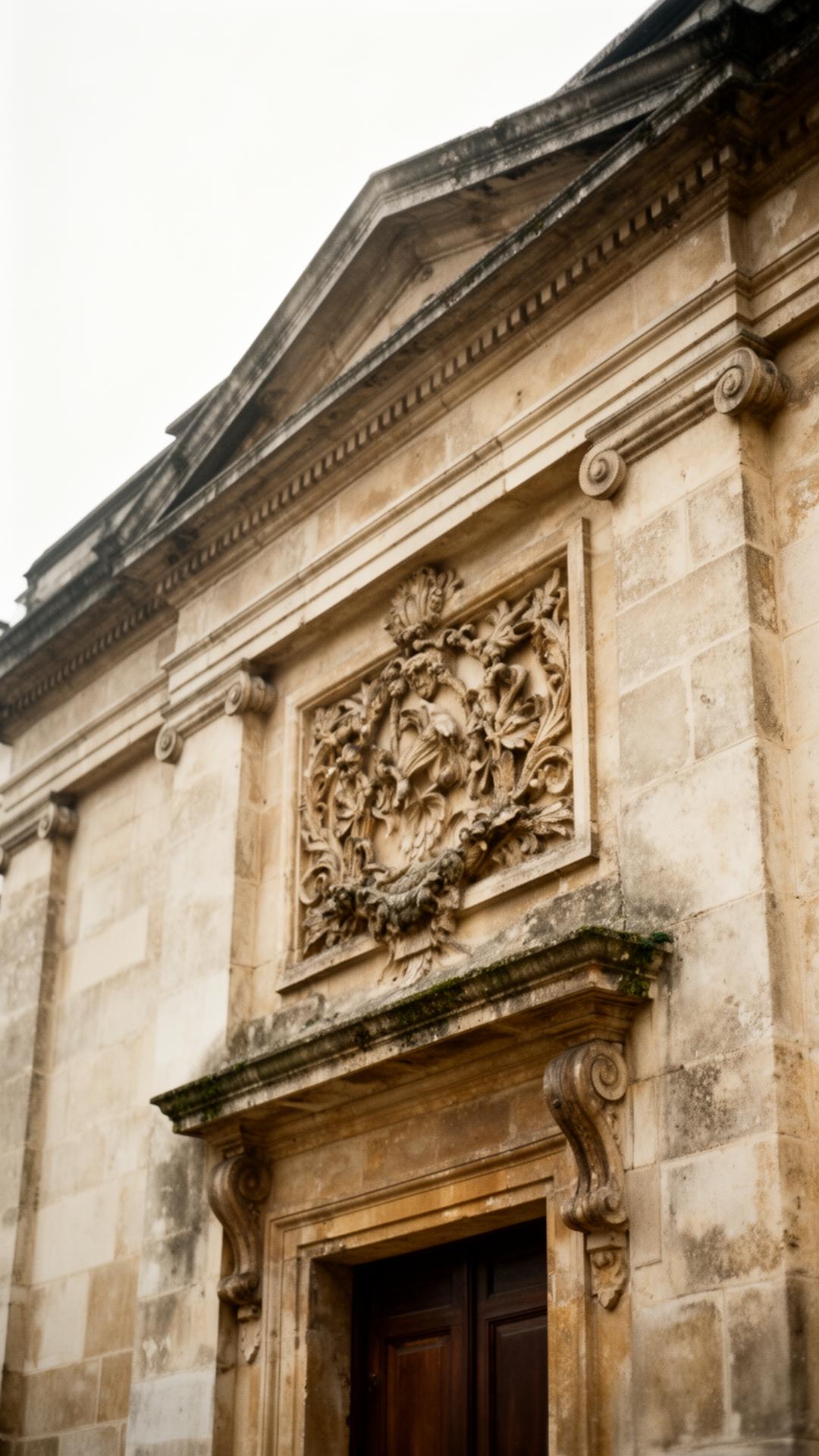 Carved stone facade detail — heritage architecture
